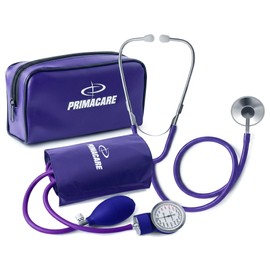 Primacare Medical DS-9197-PU Professional Classic Series Manual Adult Size Blood Pressure Kit, Emergency Bp kit with Stethoscope and Portable Leatherette Case, Nylon Cuff, Purple