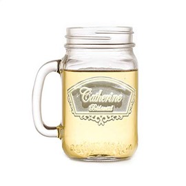 Wedding Mason Jar Mug, Bridesmaid, Engraved Favors