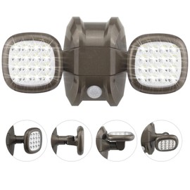 HONWELL Motion Sensor Light Outdoor Battery Operated Outside Security Flood Light Cordless IP65 Waterproof 32 LED Dual Head Spotlights, Motion Detector Lights for House Garage Porch Garden Shed