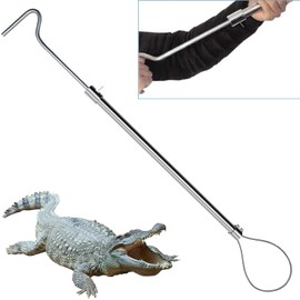 REAYEAXN 52'' Alligator Catch Pole Extra Long Control Tool Capture Noose Stainless Steel Catching and Releasing Trap for Dogs Wolves Goats Catching Game Finders