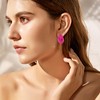 VANGETIMI Chunky Hot Pink Statement Earrings for Women Trendy,Fashion Gold