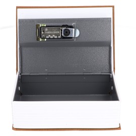 Book Shaped Steel Safe Classic Secret Book Safe Lock Password Type Household Storage BoxBrown