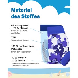 FLYISH DIRECT Reusable Swim Nappies for Baby, Waterproof and Leak-Proof Baby Swim Nappy, Pack of 3, S/2T