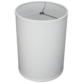 FenchelShades.com 11" Top Diameter x 11" Bottom Diameter 15" Height Cylinder Drum Lampshade USA Made (White)