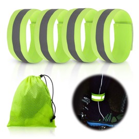 letcdfer 4 Pcs Reflective Bands for Arm Wrist Ankle Leg，High Visibility Reflective Bands Reflective Running Wristbands Reflective Straps Reflective Running Gear for Women Men Running Cycling Walking