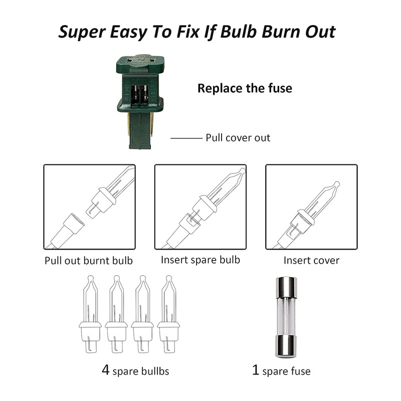 Dazzle Bright Red and Green Christmas Mini String Lights, 20FT