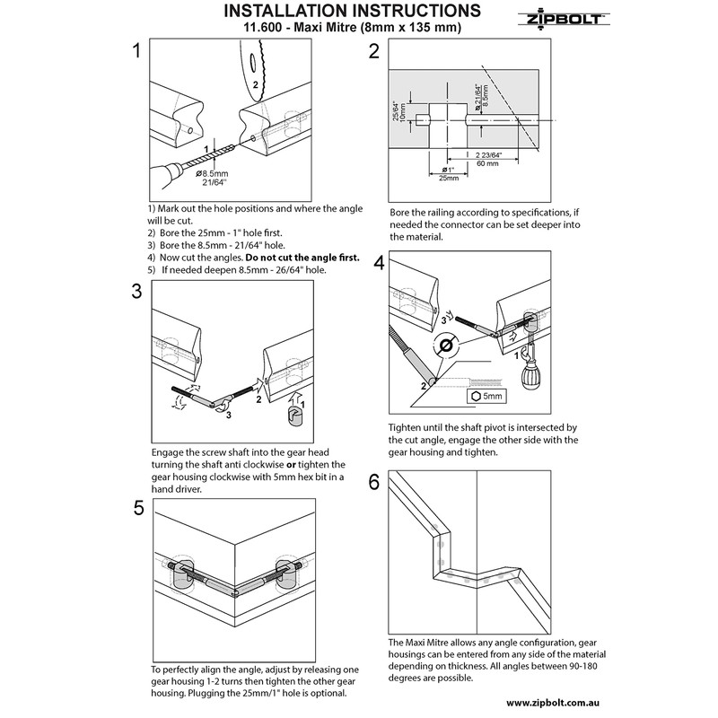 Zipbolt UT 11.600 Maxi Mitre Connector Bulk Pack — Connects