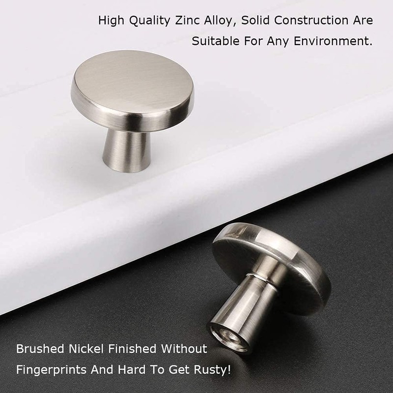 LONTAN 10 Pack Brushed Nickel Door Knobs Drawer Knobs Kitchen