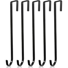 Meng Zhi AO 5 PCS Heavy Duty Black Pool Fence Hook Pool Pole Hanger Garden Plant Fence Hook for Swimming Pool Garden Equipment Bird Feeder Basket Planters (Black)