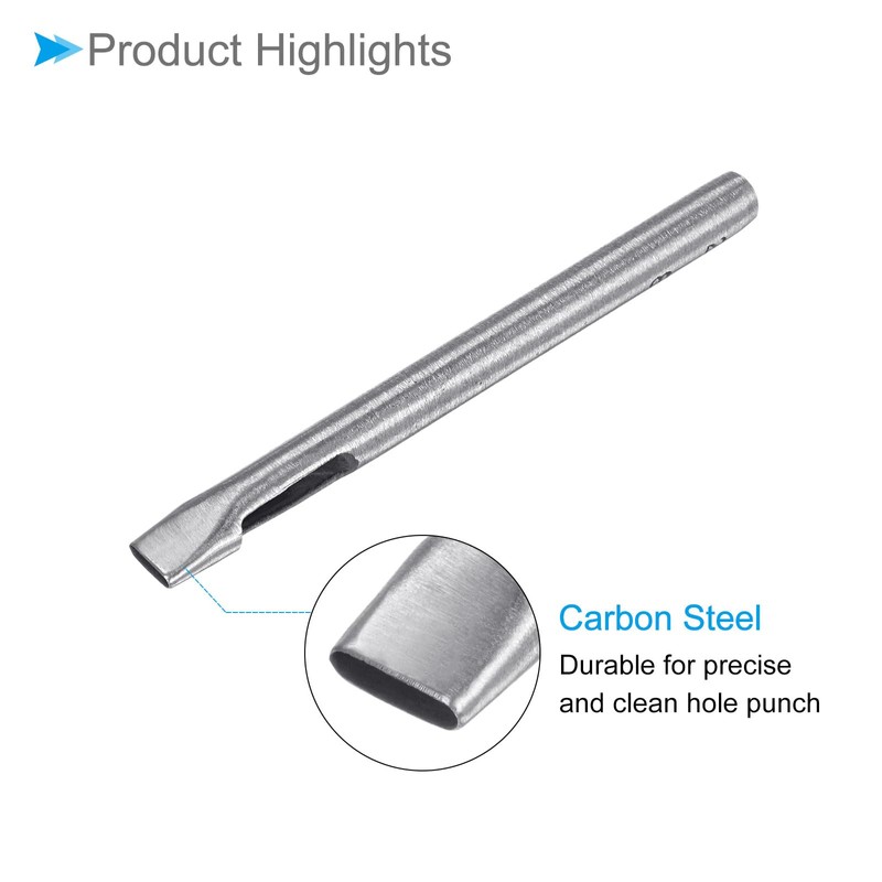 CoCud Hollow Punch 2mm x 8mm Hole 45# Steel Oval
