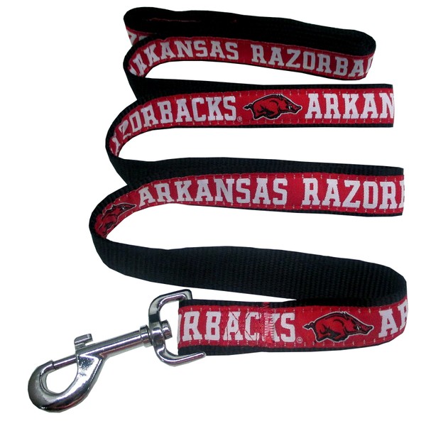 Pets First Collegiate Pet Accessories, Dog Leash, Arkansas Razorbacks, Large