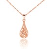 Hoops & Loops Rose Gold Flashed Sterling Silver Teardrop Filigree