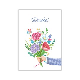 Thank You Card (XXL Format A4) Large Folding Card with Envelope Thank You Card Bouquet Thank You Card
