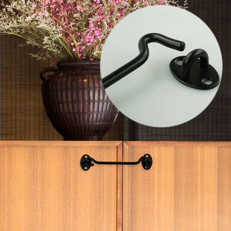 Hook and Eye Latch Barn Door Latch, 2 Pcs Stainless