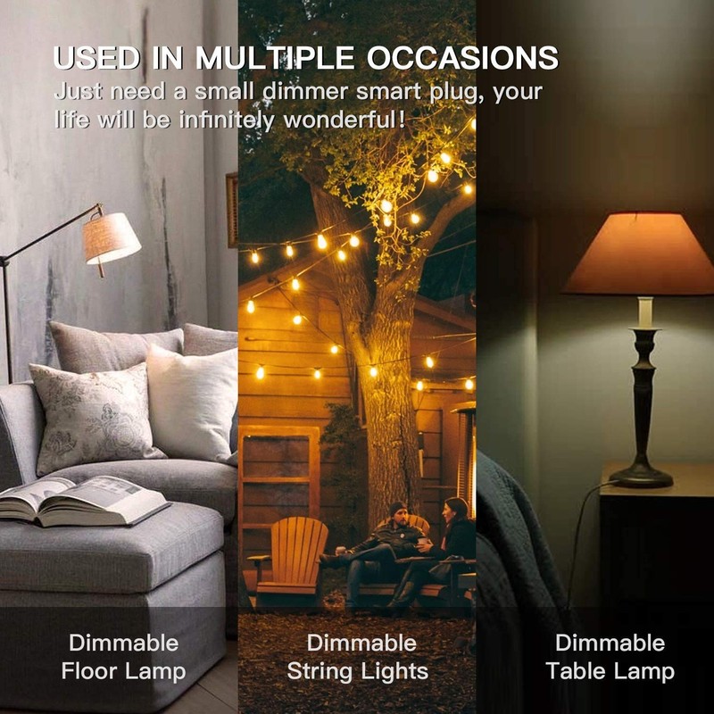 TREATLIFE Smart Dimmer Plug 2 Pack Outdoor Smart Plug Works