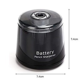 High-Speed Automatic Pencil Sharpener, Black Portable Battery-Powered Colored Pencils Sharpener (6-8mm), Perfect for Kids Students and Personal Use at Home School or Office by JinZeFa