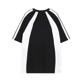 Aelfric Eden Oversized T-Shirt Streetwear Contrast Color Tee Unisex Vintage Black Racing Tshirts Summer Baggy Tops