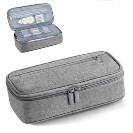 KANGSIT Large Pencil Case, Pencil Case for School Pencil Pouch Marker Pen Case Portable Stationery Pencil Bag for Office (Gray)