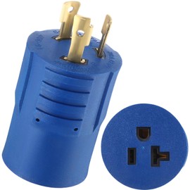 Kanayu Shore Power Rv Generator Adapter Compatible with Nema L5-30p to 5-15/5-20r Marine 30 Amp to 110v 15 Amp/120v 20 Amp Household Regular Inlet Connector, 30a 3 Prong Locking Generator Cord(Blue)