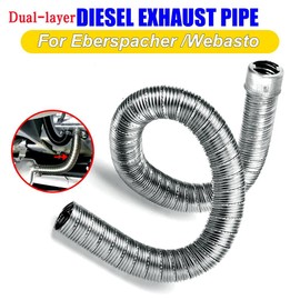 1Pack Inner Diameter 22mm/24mm Dual-layer Car Heater Exhaust Pipe Air Diesel Parking Heater Exhaust Hose Line For Webasto Eberspacher With Camps