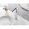 Chrome Bathroom Faucet LED 3 Color Changing Light Waterfall Vessel