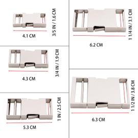 Metal Quick Side Release Buckle 5 PCS Metal Quality Webbing Bag Clip Lock Belt Strap Backpacks (Gold,1 1/2")