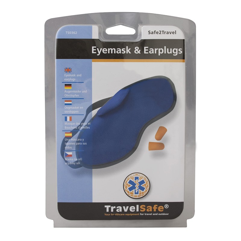TravelSafe Unisex TS0362 Eyemask and Ear Plugs, Blue,