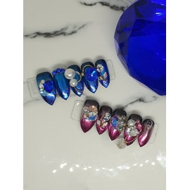 Romeo and Juliet handmade nail tips - Long nose pin / 로미오와줄리엣 수제네일팁 - 롱코핀