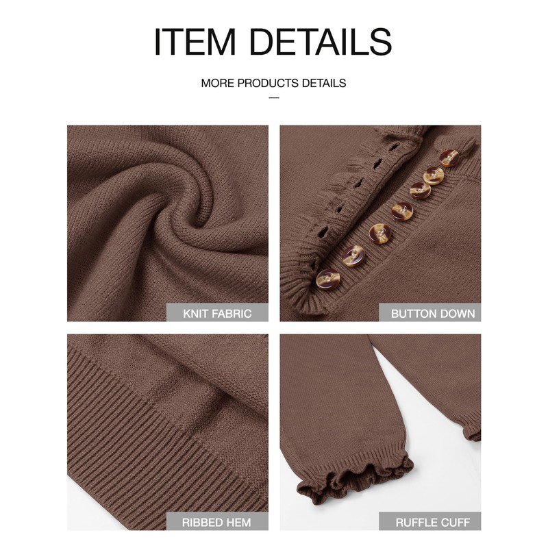 BTFBM 2024 Womens Sweaters Fall Winter Outfits Long Sleeve Button