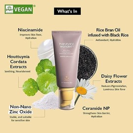 Haruharu Wonder Black Rice Pure Mineral Relief Daily Sunscreen, SPF50+/PA++++, Broad Spectrum UVA/UVB, Octinoxate & Oxybenzone Free, Hyaluronic Acid, 