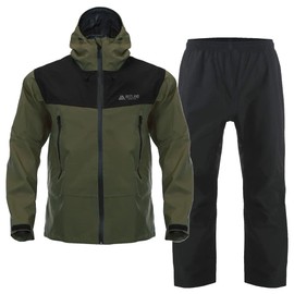 Vastland 3-Layer Stretch Rainwear, Top and Bottom Set, Men's, Women's, Water Pressure Resistance: 9.8 inches (25,000 mm), Moisture Permeability 3.3 oz (10,000 g)