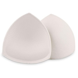 SERMICLE Bra Pad Inserts 4 Pairs Bra Pads Stitched Padded for Sports Bra A/B or C/D, D/E Cup Beige or Black, White Optional, White