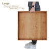 MAGIGO 19 x 19 Inches Large Square Cherry Wood Ottoman