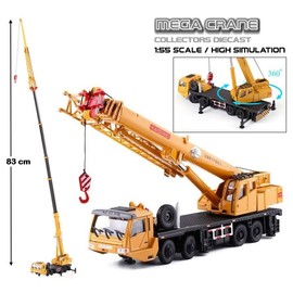 KDW Hobby Crazy Diecast Mega Crane 1:55 Truck Mounted Toy Lifter Model Construction Vehicle Collectors Engineering High Simulation 625011