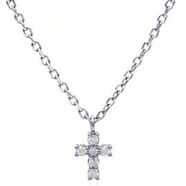 Evensee Women's Necklace 925 Silver, Chains with Symbolic Pendants, White Gold Necklace Gifts for Women and Girls, Sterling Silver, Cubic Zirconia