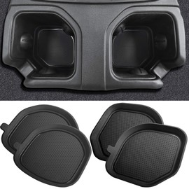 Auovo Portavasos para automóvil para Wrangler JL JLU 2020-2022 2020 – 2021 2022 Gladiator Accessories JT Cup Mat Pad Decoración interior (borde negro, kit de 4 piezas, para portavasos traseros profundos)