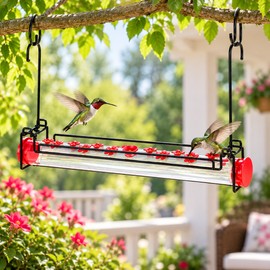Hummingbird Feeder for Outdoors, 18-Inch Hanging Nectar Feeder with Multiple Feeding Ports for Garden, Patio, Porch & Backyard