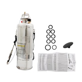 LiGuVCY Heavy Duty Stainless Steel Sprayer, 3 Gallon Pump Sprayer, 12L Stainless Hand Pump Sprayer for Lawn, Garden Watering, Floor Cleaning (20 Wand & 3FT, Silver)