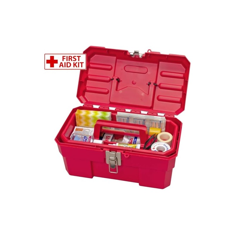 Akro-Mils 9514 14-Inch ProBox Plastic Tool Box, Red