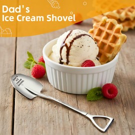 Christmas Gifts for Dad from Daughter Son, Stocking Stuffers for Men Dad Birthday Gift, Engraved Dads Ice Cream Shovel, Father's Day Gifts Funny Presents for New Bonus Step Dads