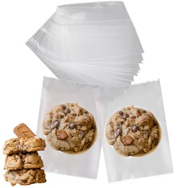 KayLe Cookie Bags - 100-Pack Clear Heat-Sealable Food Safe Treat Bags - Perfect for Gourmet Cookies, Candy, Snacks, Party Favors, Bakery Supplies (4.3 x 5.9 inches Clear)