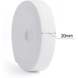 YSTrillion Black Elastic Bands, 20 mm Wide, 20 m Elastic Band, Wide Elastic Band, Trouser Elastic, Elastic Band, Sewing for Dressmaking, Sewing, DIY Crafts