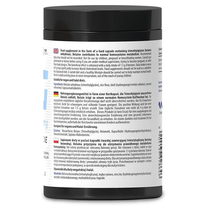 SKILL Nutrition TMG Trimethylglycine, 1500mg - 90 vegan caps