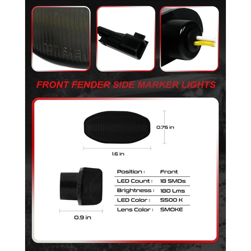 MODIPIM For Ford SVT Raptor 2010-2014 Replace OEM Sidemarker Lamp