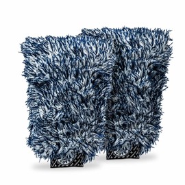 Chemical Guys Chemical Guys, The Dually, Dual-Fiber, Wet-Dry Use, Microfiber Wash Mitt, (Car Wash Mitt Great for Car, Truck, SUV, RV, & More) Dark Blue + White, (2 Pack) MIC51702