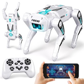 TOPMVP Smart Robot Dog Toy - APP & Remote & G-Sensor Control, RC Dog Programmable Interactive Robotic Pets, RC Stunt Music Dancing Story 30+ Functions Robot Toys for Kids Boys Ages 6+