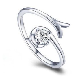 SJDOFU Women's Ring 925 Sterling Silver 5A White Stone 12 Zodiac Signs Ascendant Adjustable Ring Birthday Gift, Precious metal, Cubic Zirconia