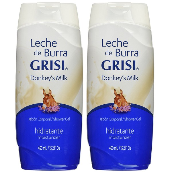 Leche De Burra Grisi Donkeys Milk Shower Gel Hidratante 15.2fl, Oz (Pack of 2)