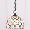 Small Tiffany Pendant Light Stained Glass Plug in Hanging Lamp