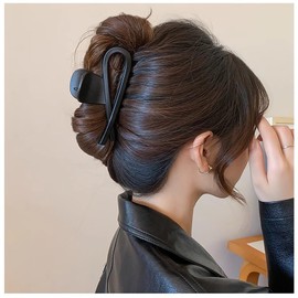 TseenYi Large Hair Claw Clips Black Big Hair Clips Irredular Claw Clips Acrylic Claw Shark Clip Barrette Minimalist Geometric Hairclips Resin Bun hair Barrette